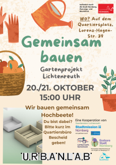 Wir bauen gemeinsam Hochbeete am 20. und 21.Oktober um 15 Uhr