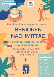 Herzliche Einladung zu unsrem Seniorennachmittag