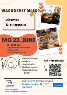 Wir kochen äthiopisch am Montag, 22.06. von 10 - 12.30 Uhr