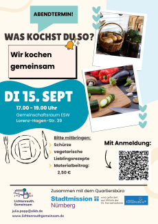 Kochen, Dienstag 15.09. von 17 - 19 Uhr