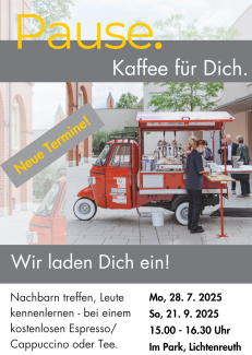 Kaffee-Ape am 28. Juli und 21. September