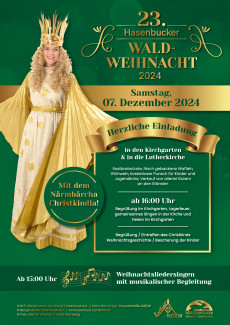 23. Waldweihnacht am Hasenbuck, Samstag 7.12.2024 ab 15 Uhr mit dem Nürnberger Christkind