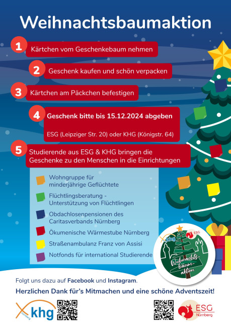 Plakat der Weihnachtsbaumaktion von ESG/KHG