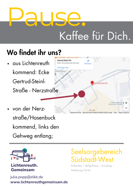 Wegbeschreibung: aus Lichtenreuth kommend: Ecke Gertrud-Steinl-Straße - Nerzstraße