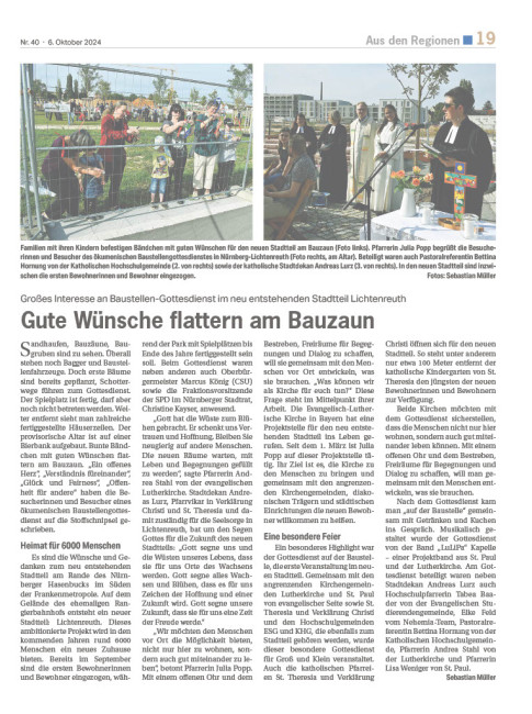 Heinrichsblatt - Gute Wünsche flattern am Bauzaun