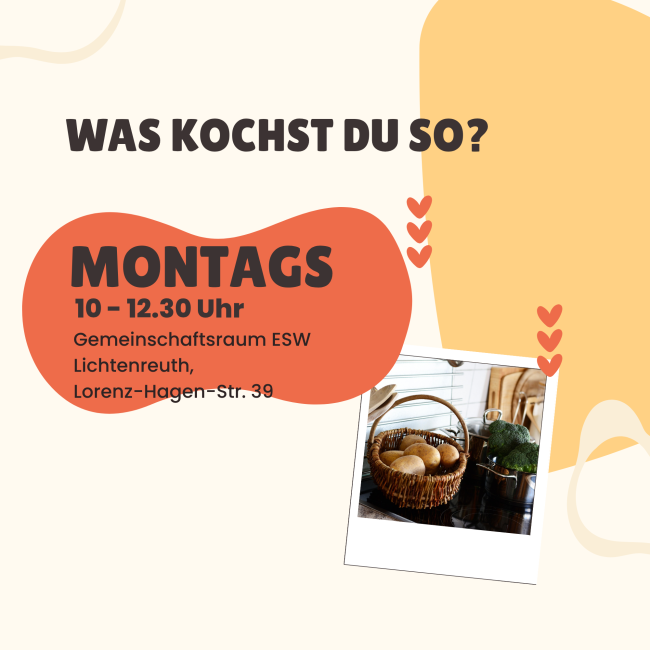 Was kochst du so? Montags von 10 bis 12.30 Uhr