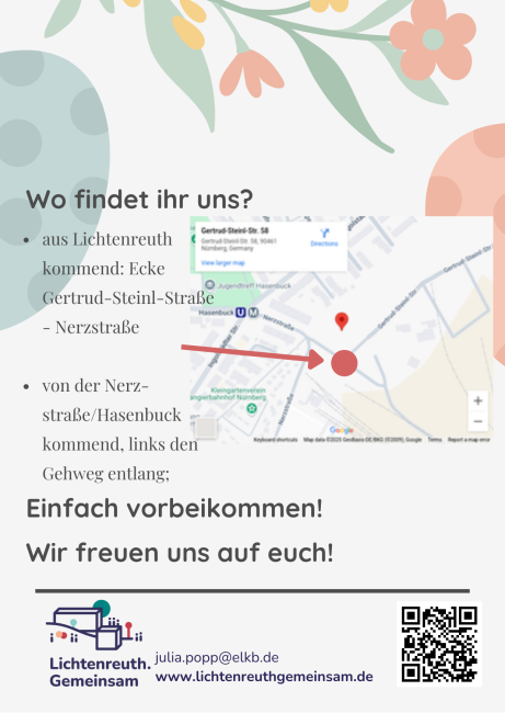 Wegbeschreibung zur Gertrud-Steinl-Straße, über die Nerzstraße